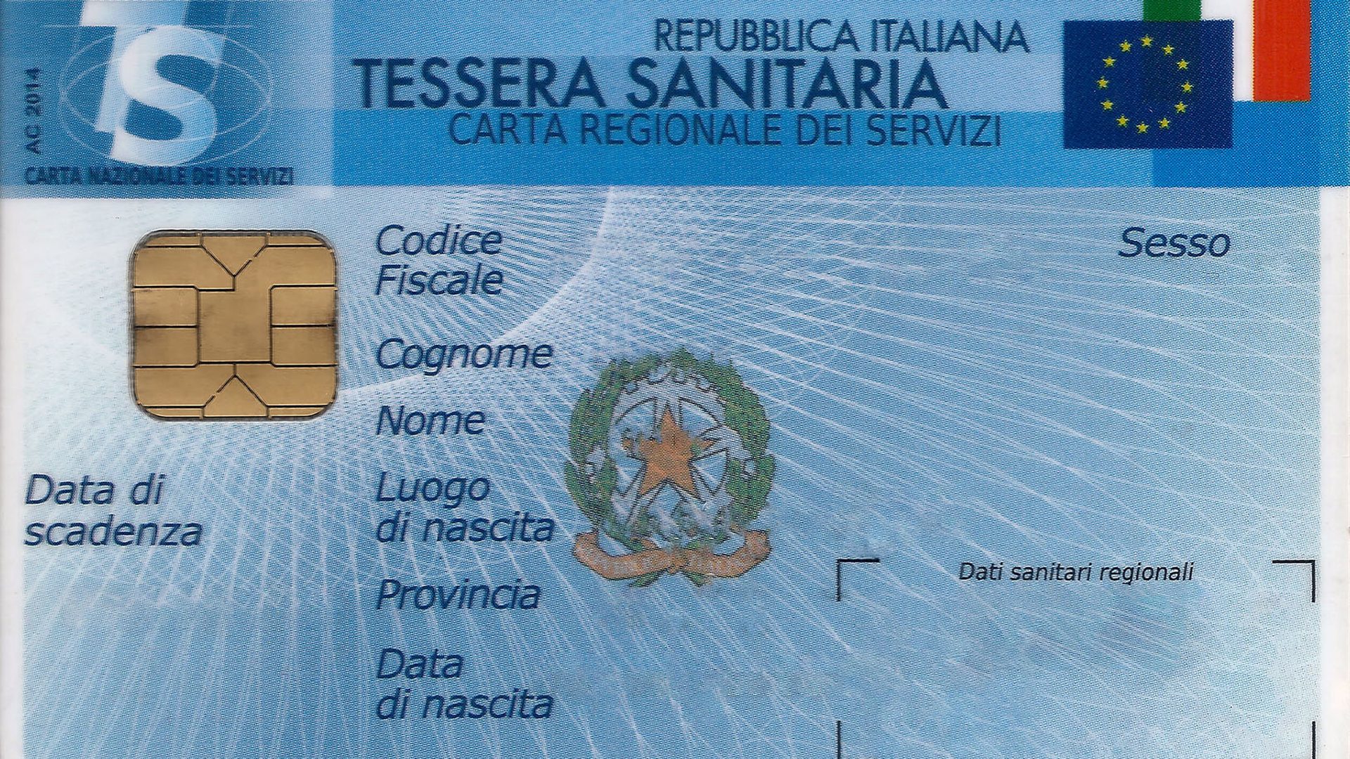 Carta nazionale dei servizi fronte 01