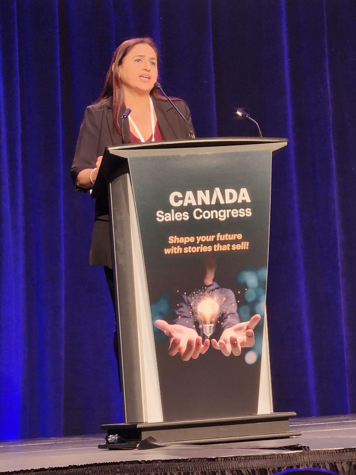 Sim Gakhar speaking at Canada Sales Congress