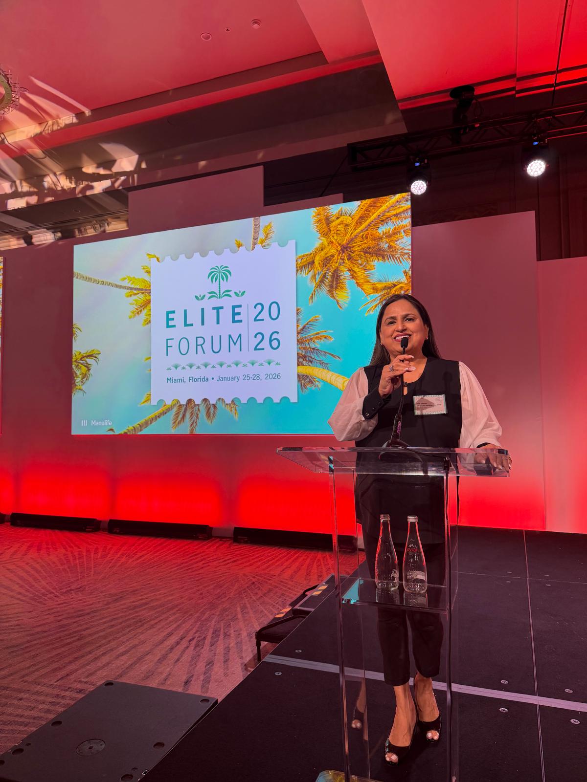 Sim Gakhar speaking at Elite Forum 2026 Miami